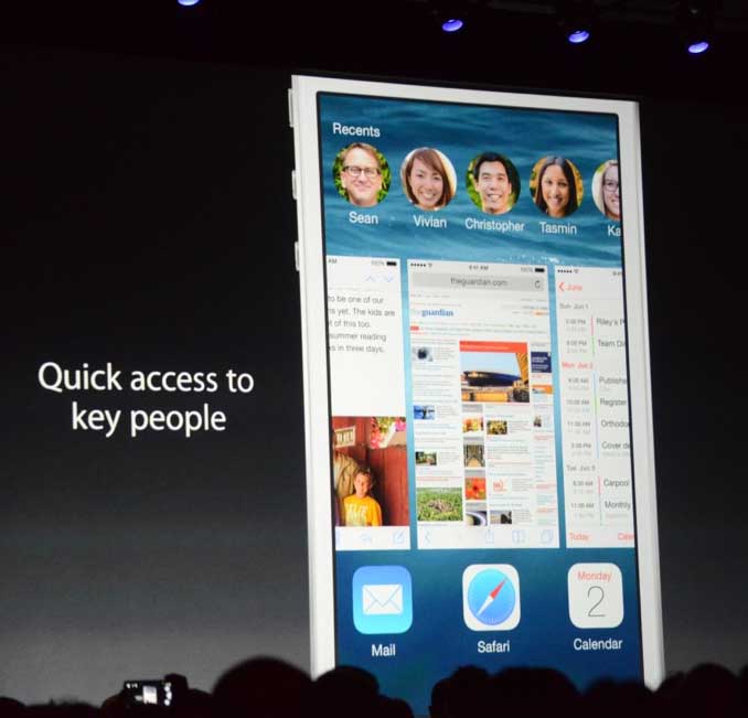 iOS 8 быстрый доступ к контактам