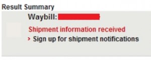 shipment information